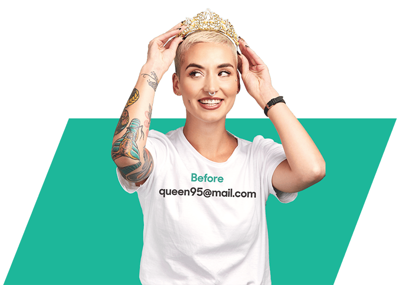 before: woman wearing crown